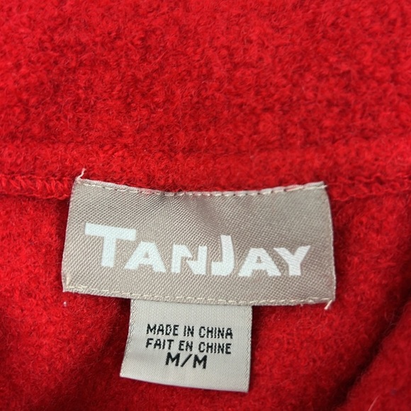 Vintage Red TanJay Full Zipper with black & white appliques pompom tassle - Picture 9 of 11